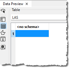 No schema shown in Data Preview