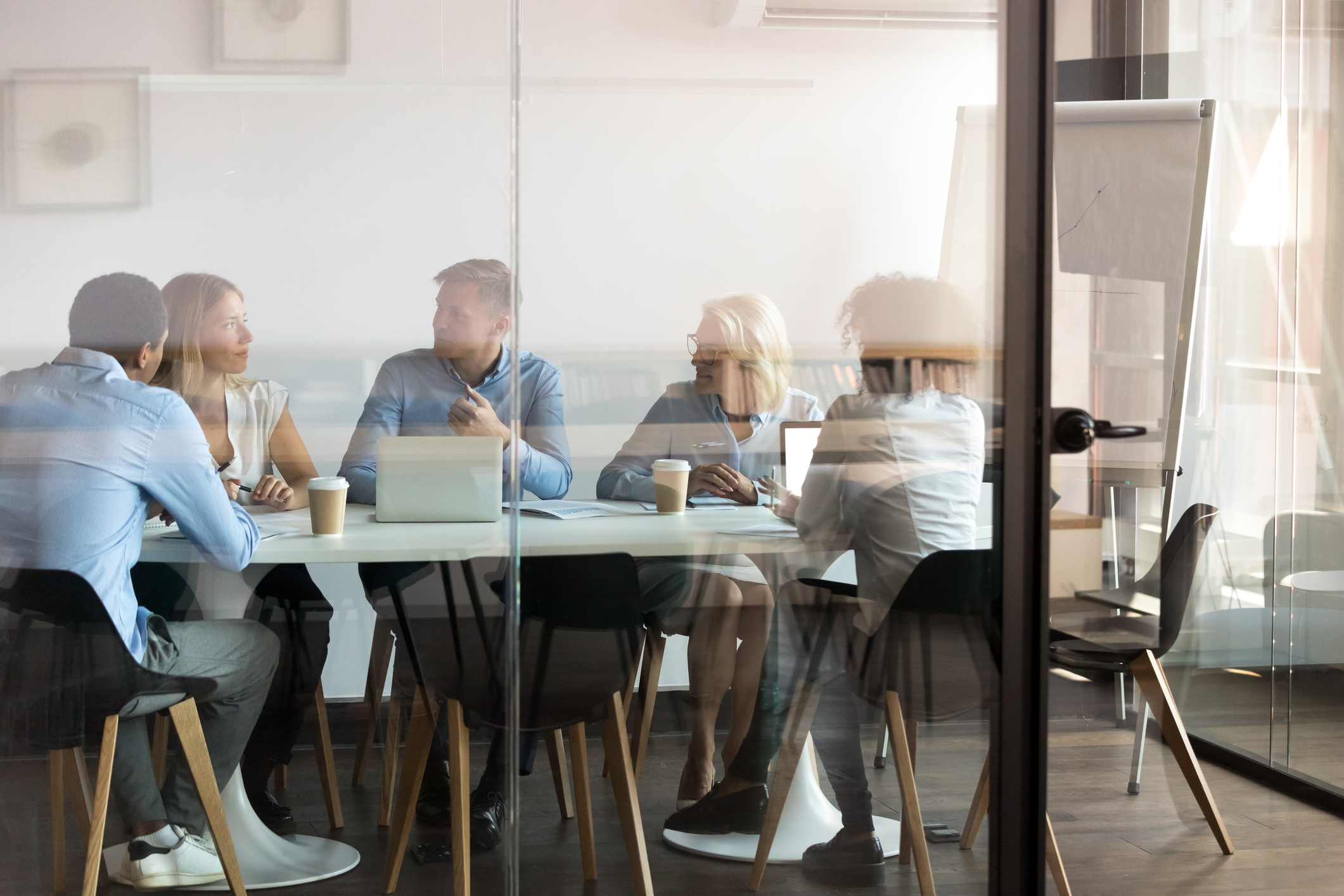 A team meeting in an office