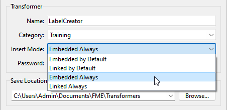 Transformer Insert Modes