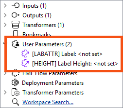 Example of user parameters in a custom transformer