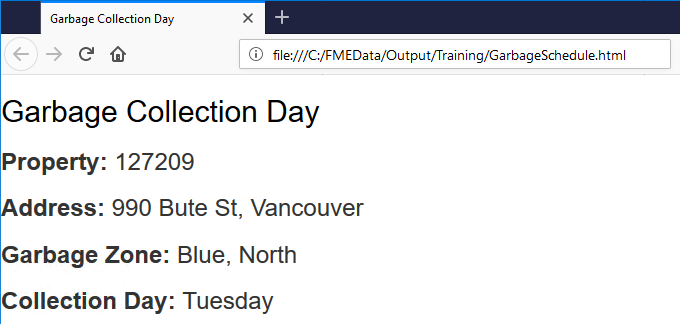 Example output