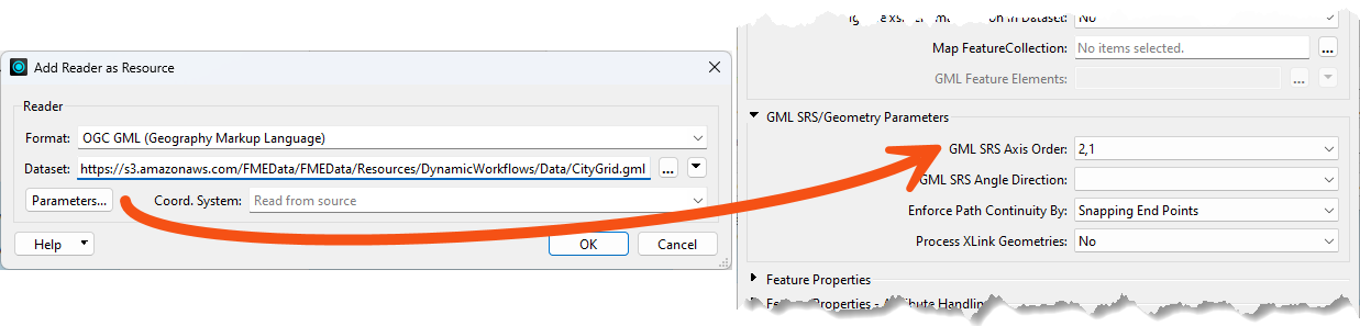 Adding a Reader as a Resource and setting a parameter