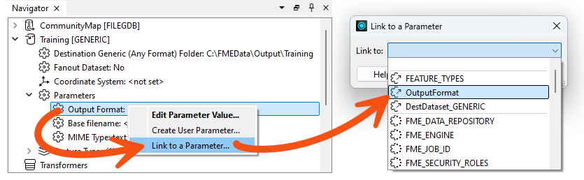 Linking Generic Writer to the new OutputFormat user parameter with restricted choices